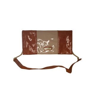 Steve Madden Two‎ Tone Leather Chain Clutch Bag OS